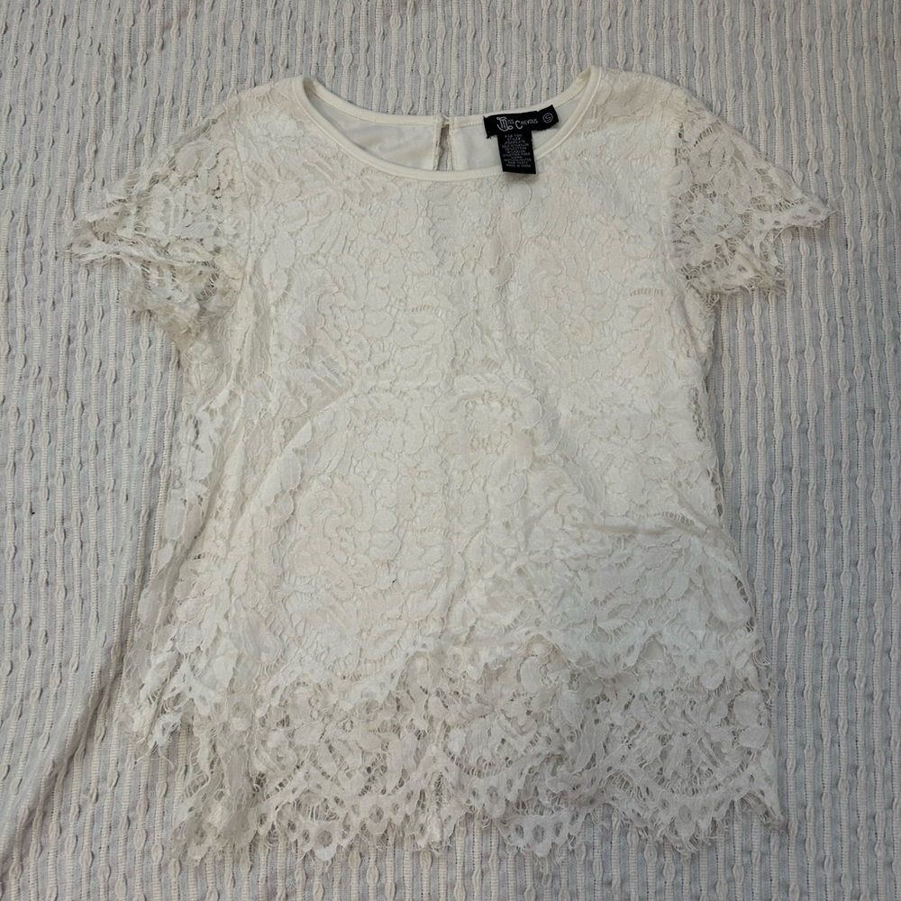 Miss Chievous woman’s white lace top